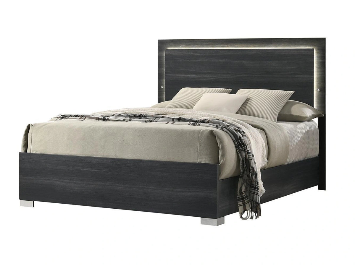 Freya Grey Bed with LED Light