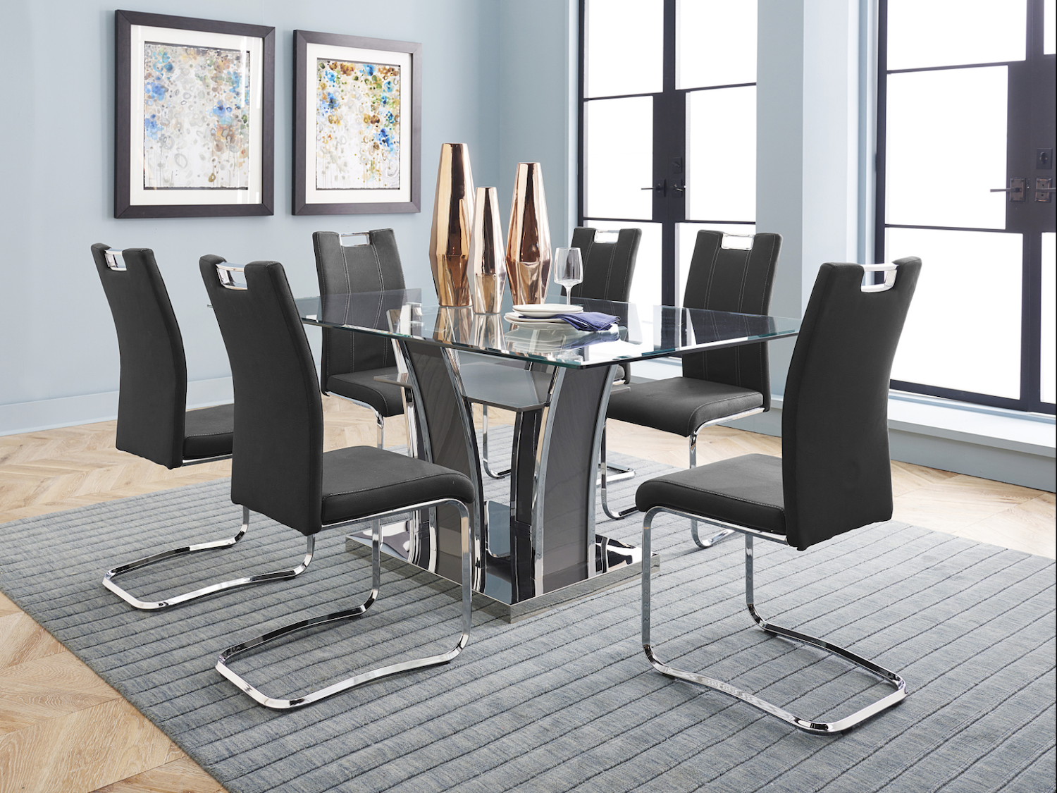 Homelegance design Glass Top 5577 DINING SET