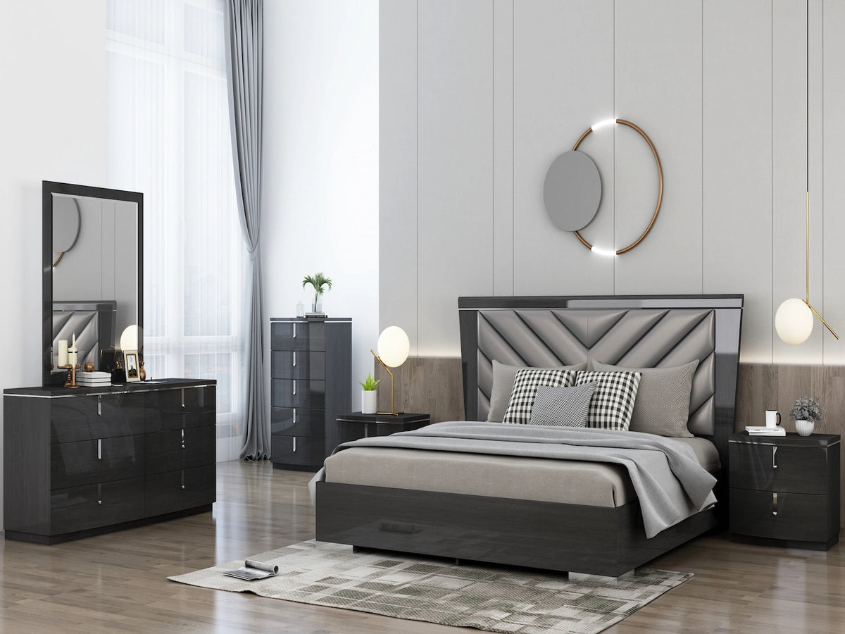 James 5 PC Queen Bedroom Set (Dark Color)