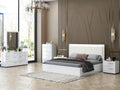 Jason 6 PC Queen Size White Lacquer Bedroom Set