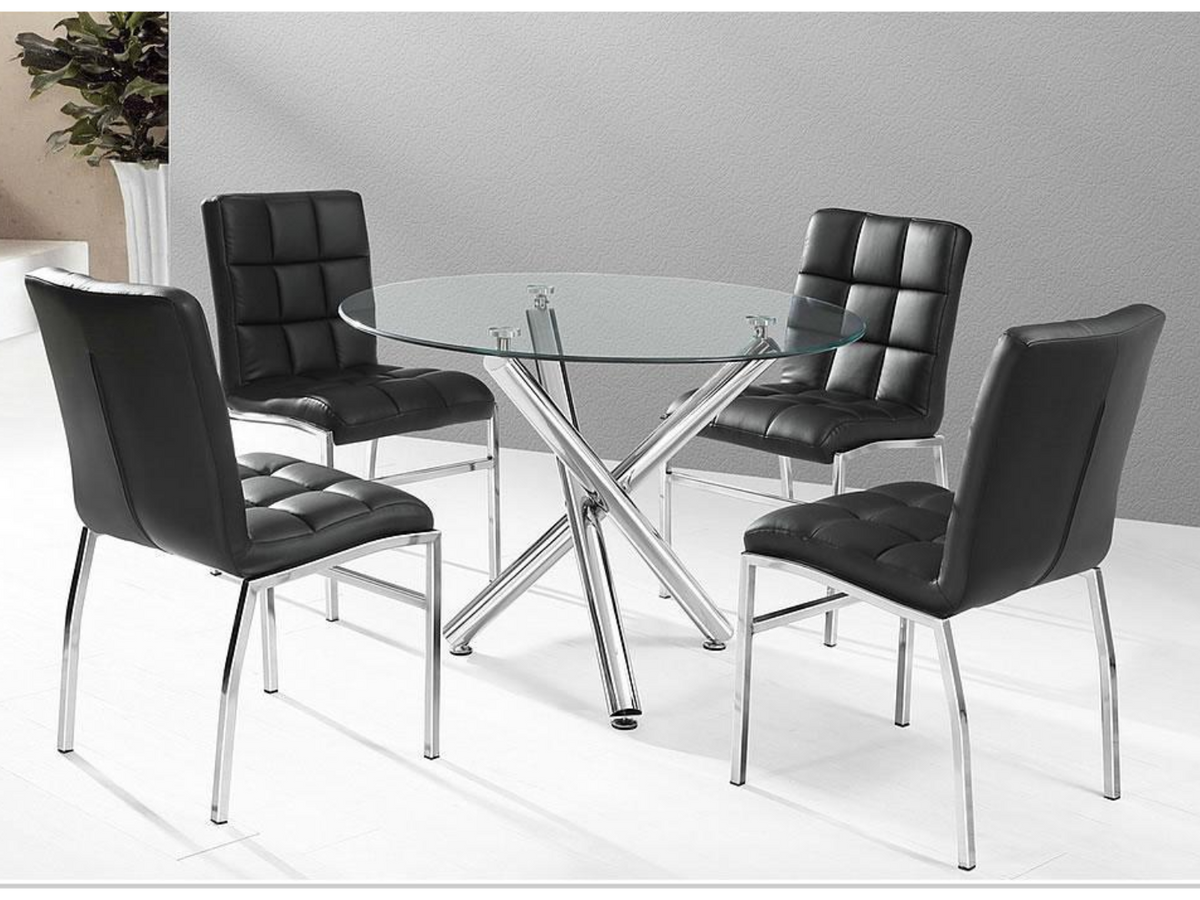 K-Living Weston 5 PC Dining Set with Luxurious Glass Top