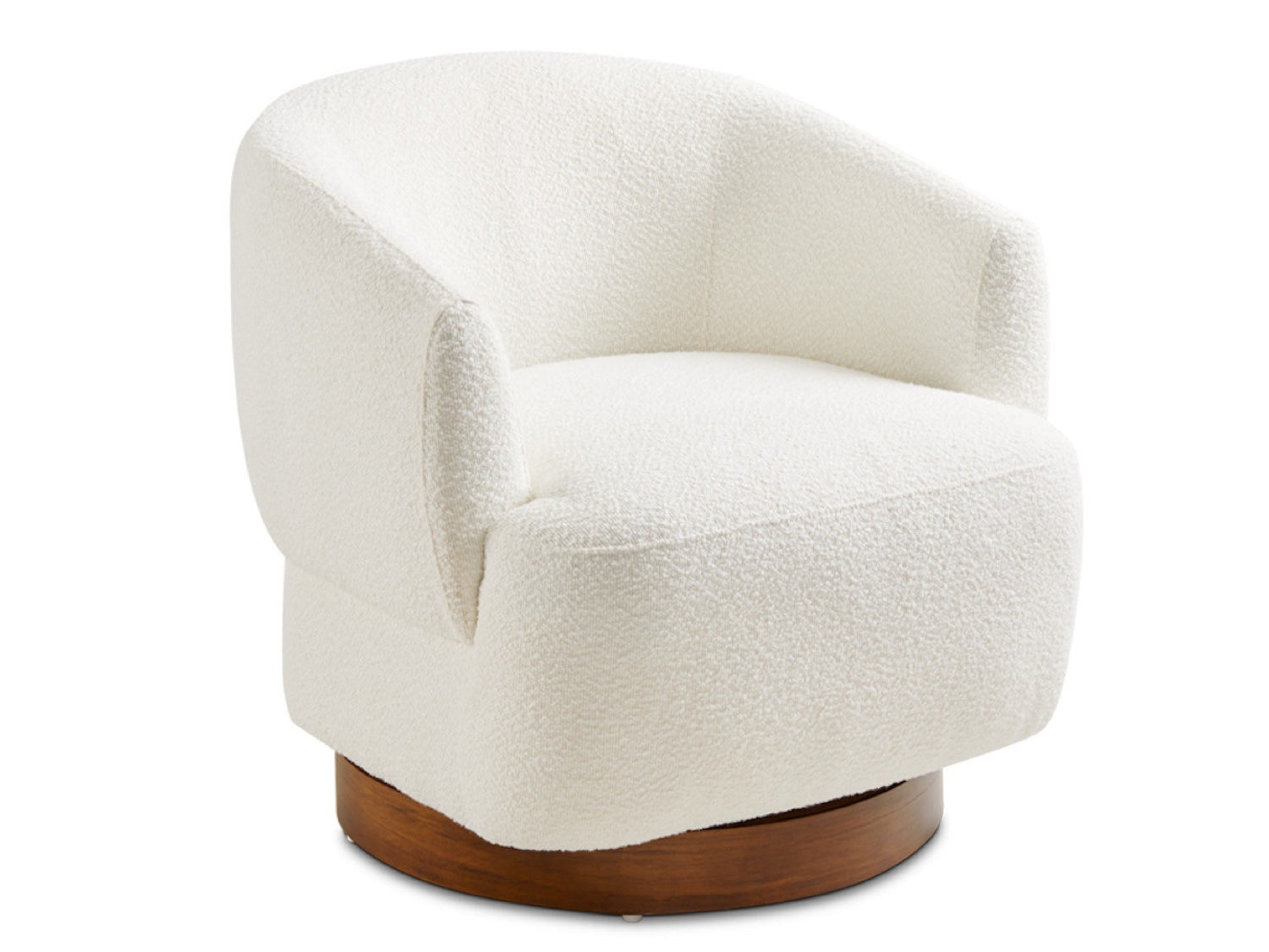 Liam Swivel Accent Chair: Ivory Fabric