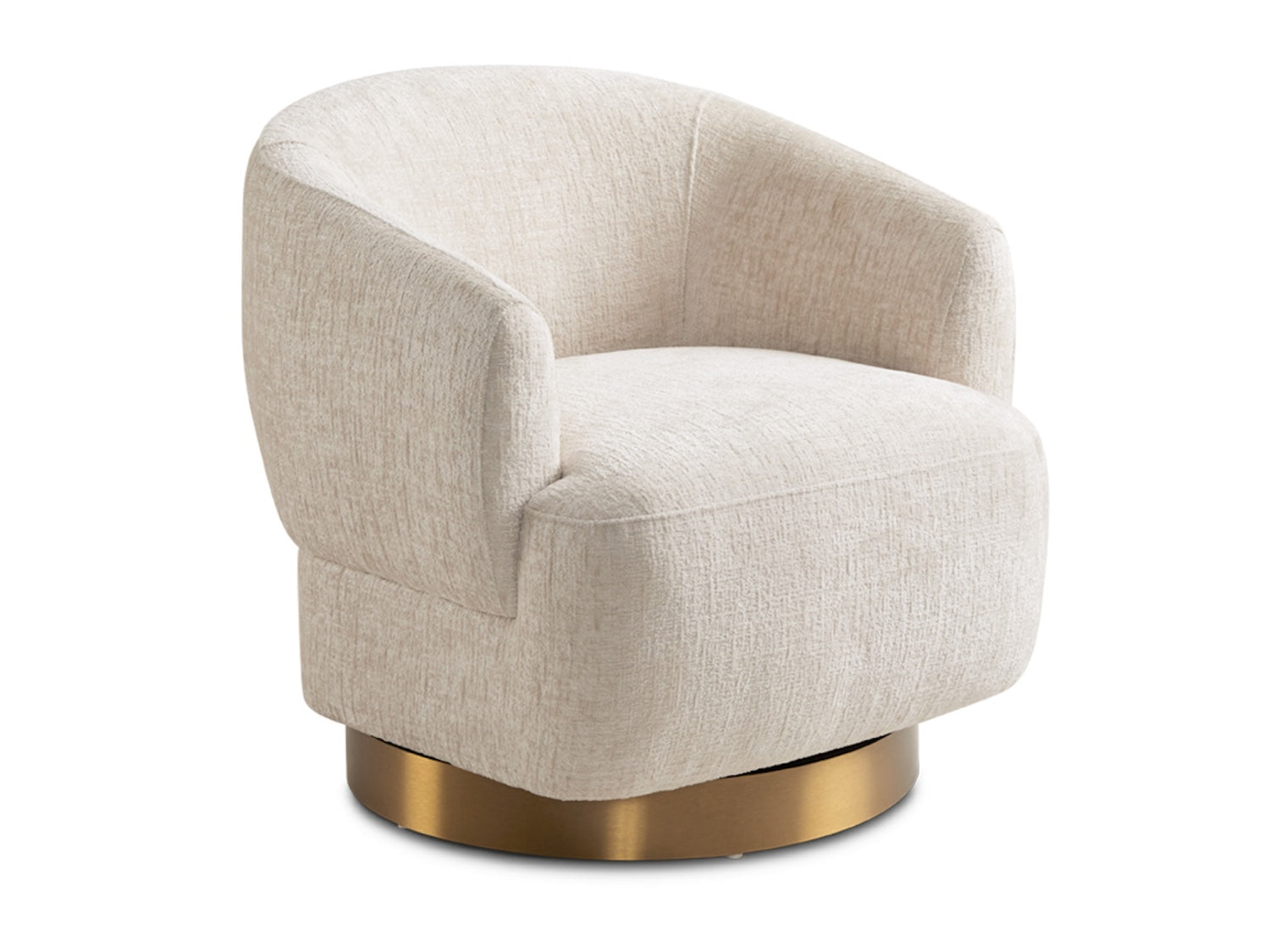 Liam Swivel Accent Chair: Ivory Fabric