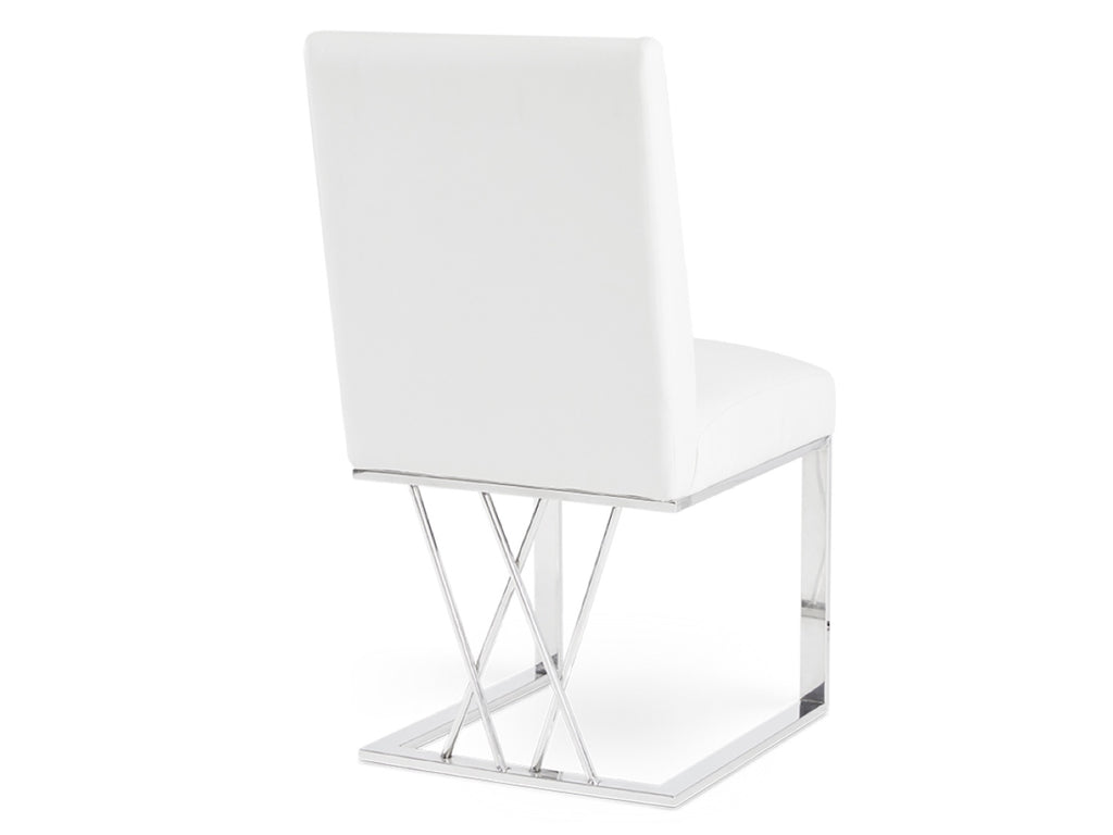 Martini Dining Chair: White Leatherette