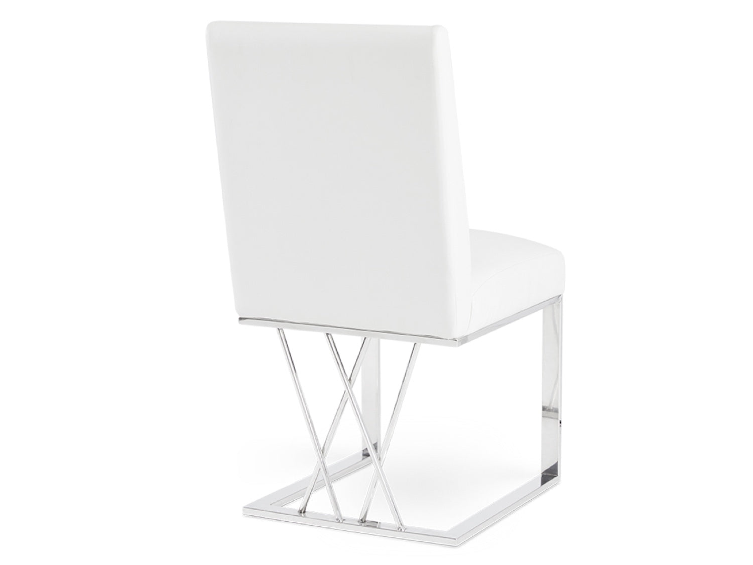 Martini Dining Chair: White Leatherette