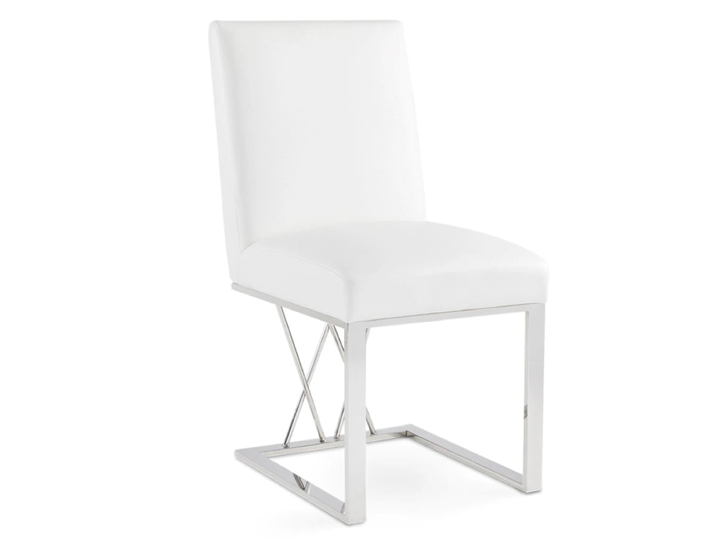 Martini Dining Chair: White Leatherette