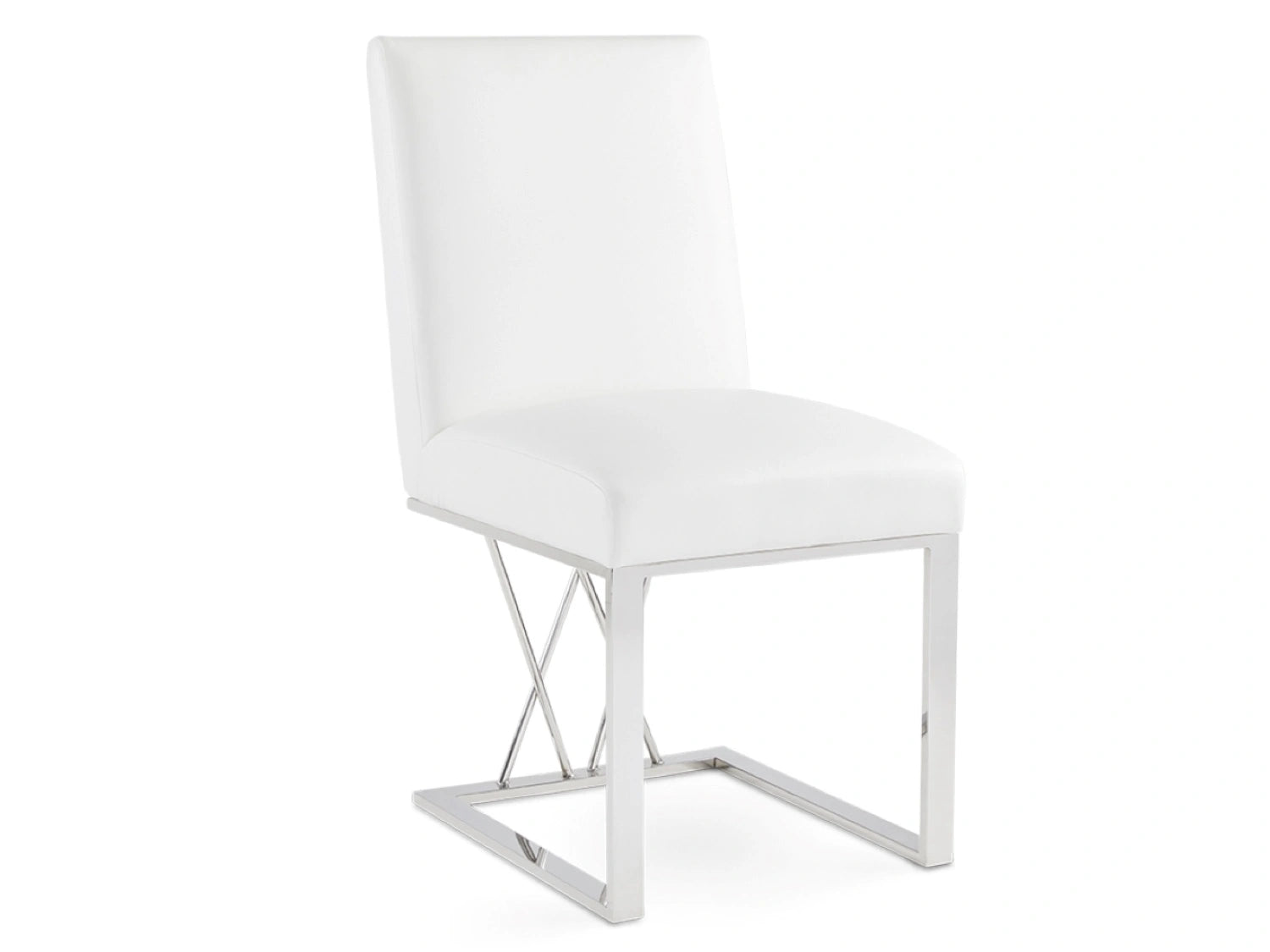 Martini Dining Chair: White Leatherette