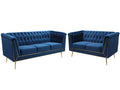 Milo Sofa and Love Seat (Blue & Gold)