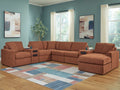 Modmax 8 PC Nuvella Performance Fabric Sectional  with Chaise and Audio Consoles