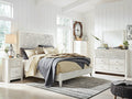 Ashley Paxberry 6 PC Queen Bed Set Whitewash Featuring Carved Medallion Pattern