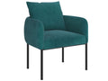 Petrie Accent Chair in Aqua with Black Leg