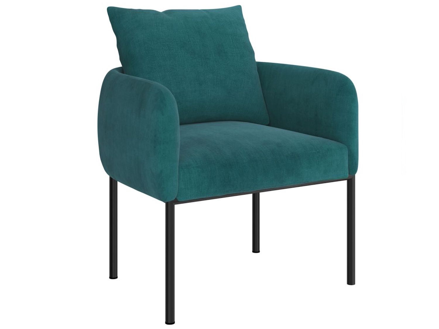 Petrie Accent Chair in Aqua with Black Leg