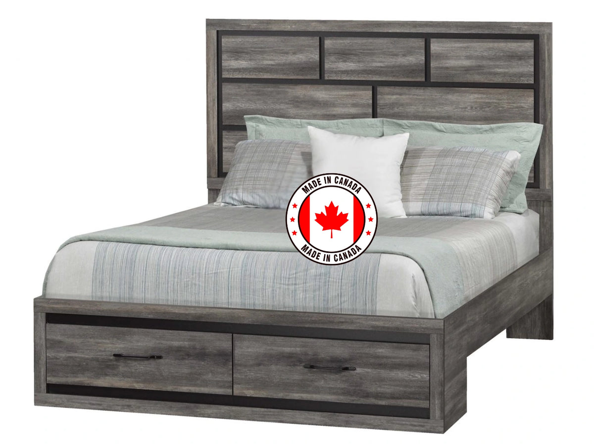Queen MDF Bed With Storage Only