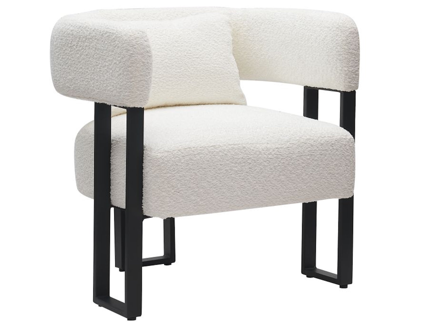 Scarlet Accent Chair in Ivory Boucle and Black