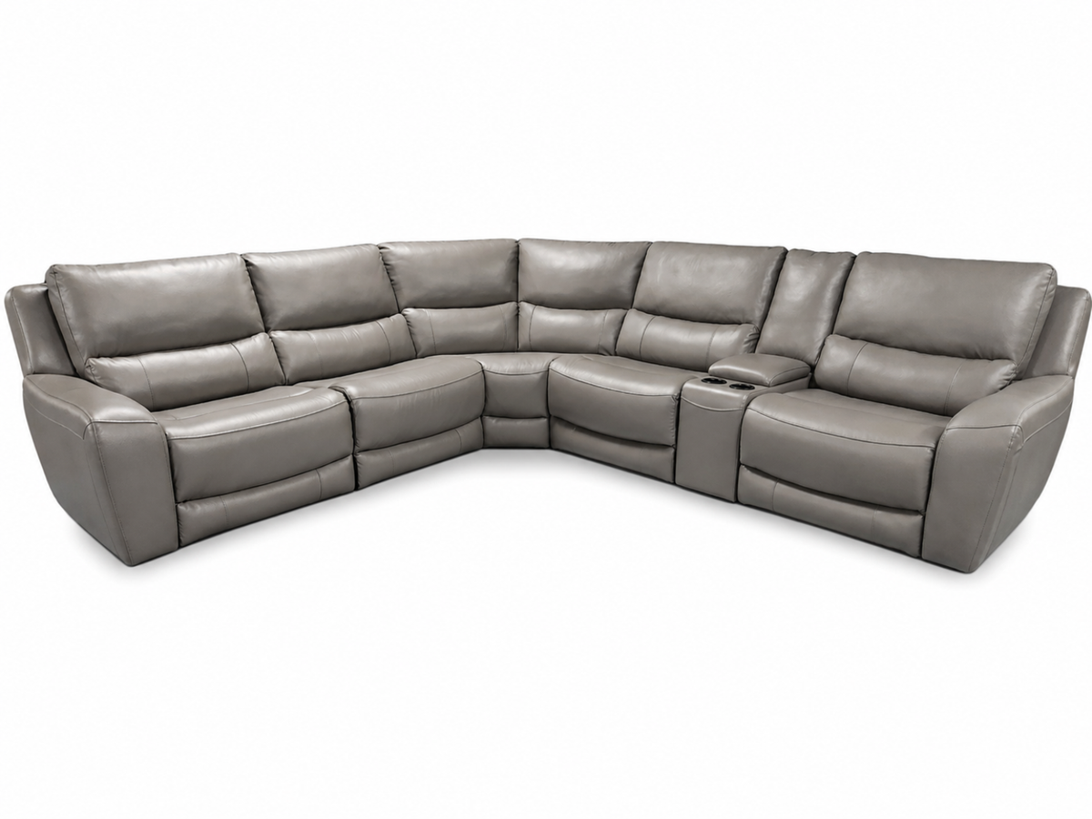 Serenity 6-Piece Genuine Leather Reclining Sectional