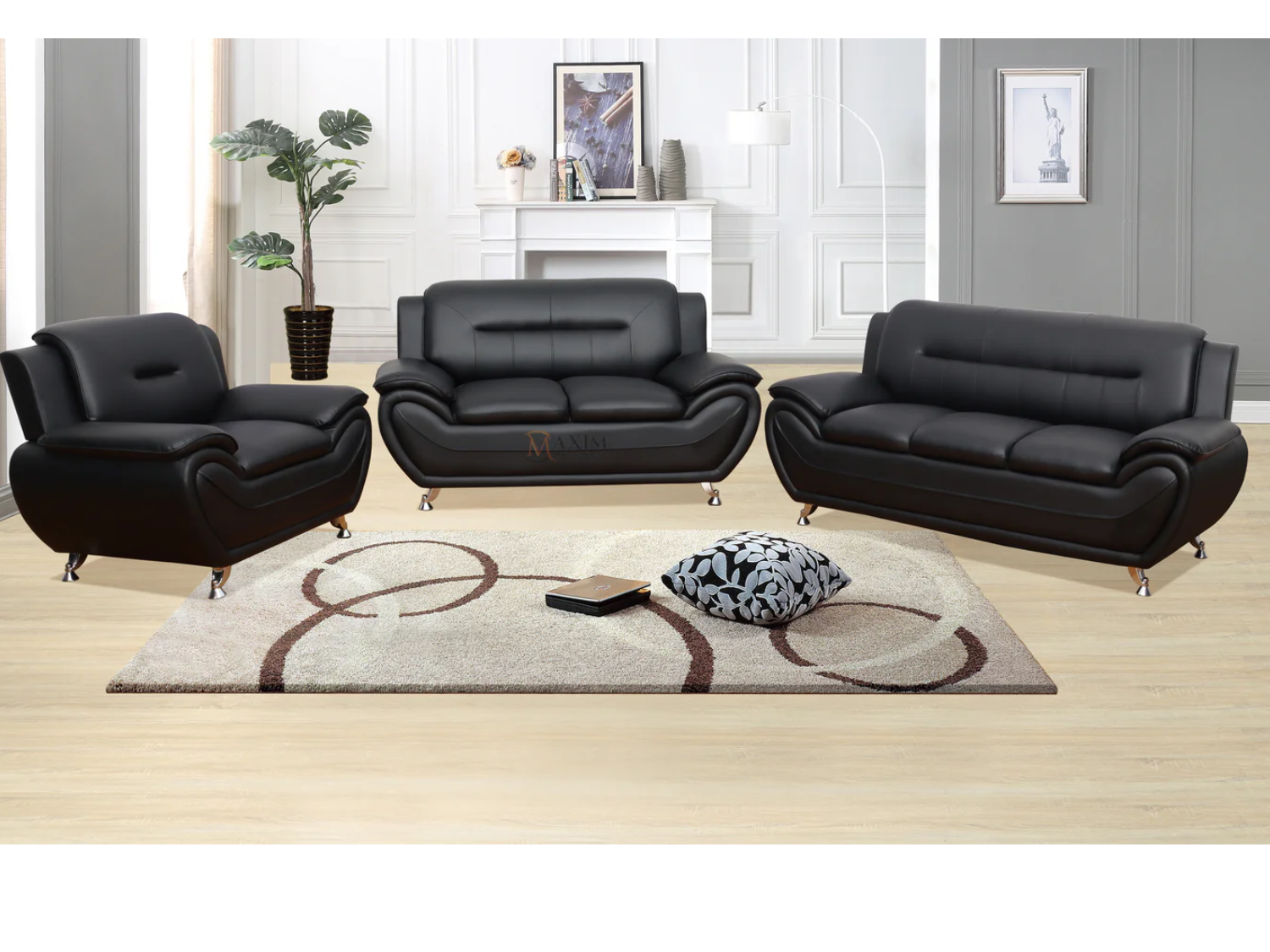 Speedy Black Sofa Set