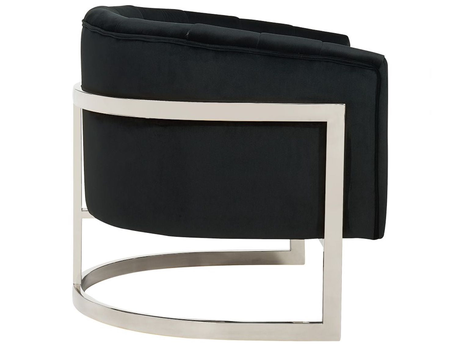 Tarra Accent Chair in Black and Chrome