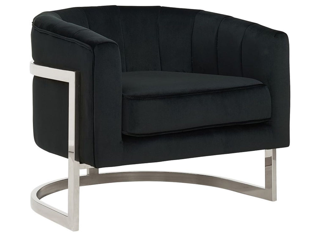 Tarra Accent Chair in Black and Chrome