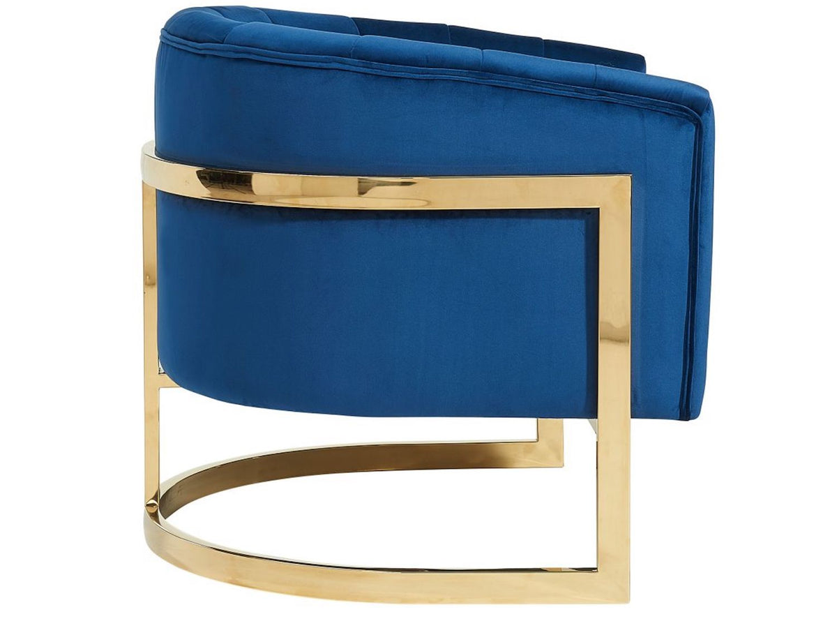 Tarra Accent Chair in Blue and Gold