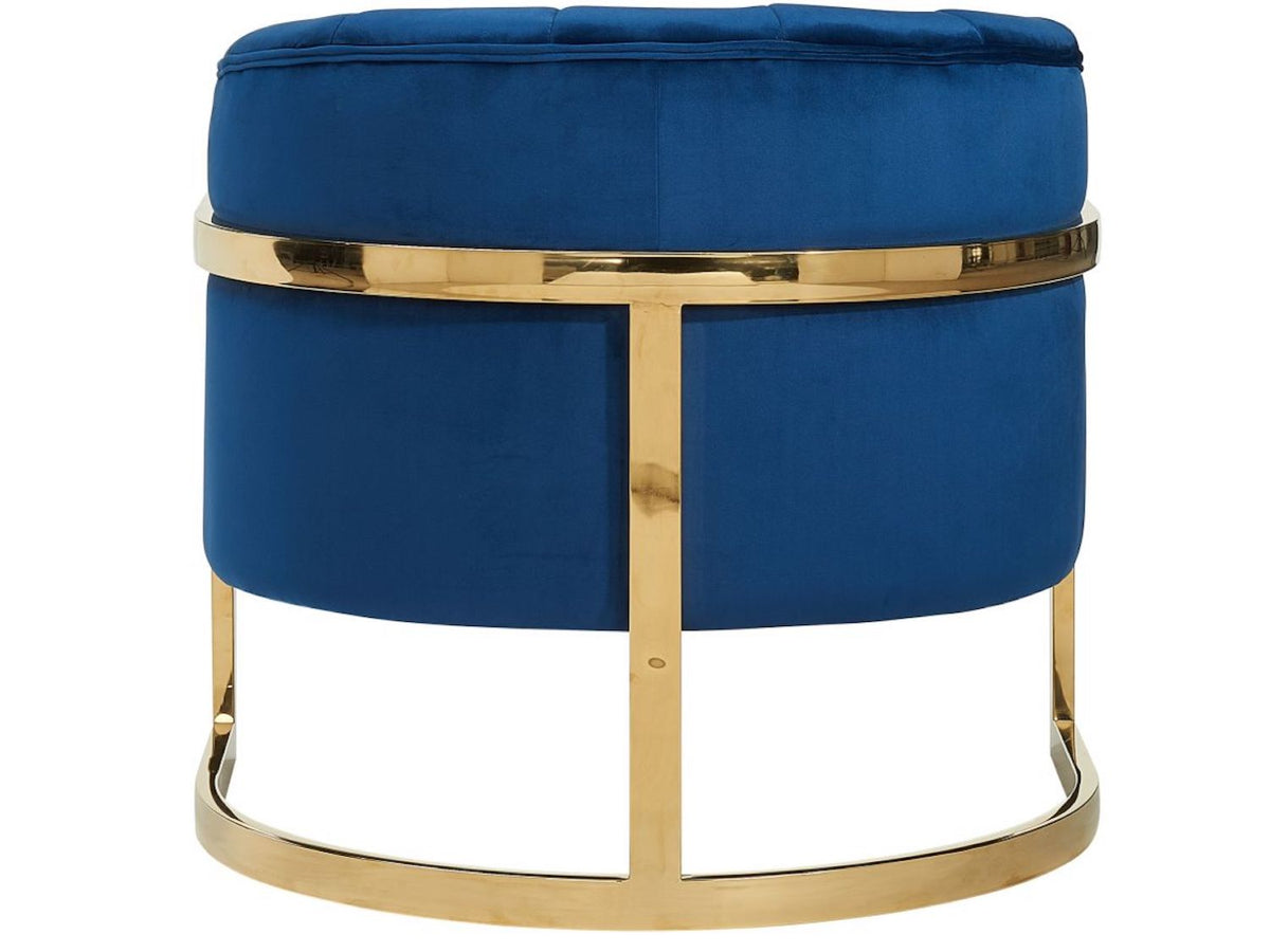 Tarra Accent Chair in Blue and Gold