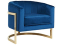 Tarra Accent Chair in Blue and Gold