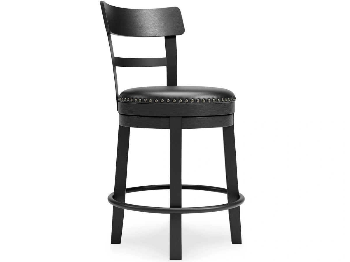 Valebeck Black UPH Swivel Barstool (1/CN)