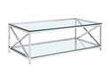 Xcella design Glass Top Elsa Coffee Table in Steel