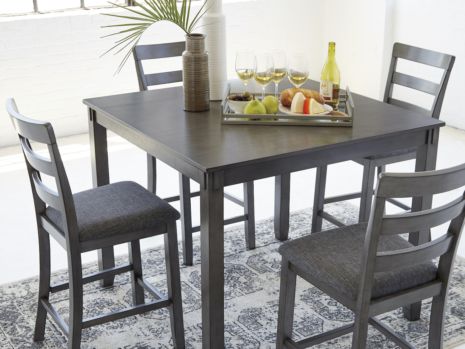 Ashley Casual Dining Table Set - Bridson 5 PC Pub Height Dining Table Set