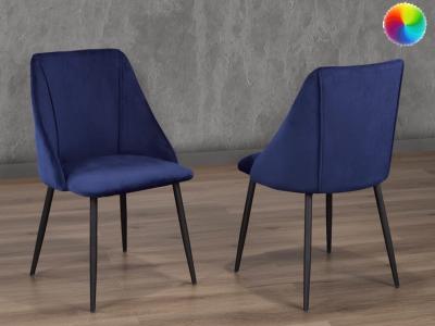 2 PC Dining Chair (Blue Velvet) by Midha's Furniture Serving Brampton, Mississauga, Etobicoke, Toronto, Scraborough, Caledon, Cambridge, Oakville, Markham, Ajax, Pickering, Oshawa, Richmondhill, Kitchener, Hamilton and GTA area