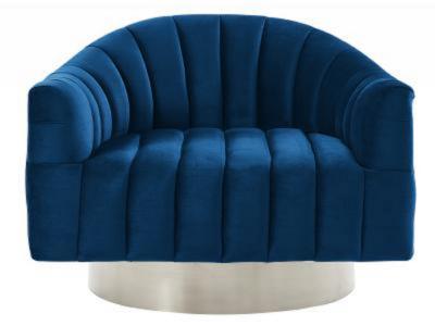 Dropship Cortina Modern  Accent Chair (Blue/Silver) by Midha's Furniture Serving Brampton, Mississauga, Etobicoke, Toronto, Scraborough, Caledon, Cambridge, Oakville, Markham, Ajax, Pickering, Oshawa, Richmondhill, Kitchener, Hamilton and GTA area