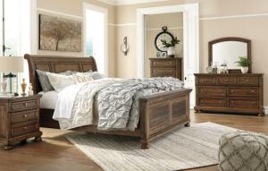Wide range of Ashley Casual 6PC Queen Bedroom Set W/Storage available at a low price. Buy Flynnter 6PC Queen Bedroom Set W/Storage Made of engineered wood in Medium Brown Color up to 40% Off.