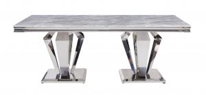 Modern Marble Dining Table with Stainless Steel Base, 1689-79, Dining Tables, Modern Marble Dining Table with Stainless Steel Base from Midha Furniture