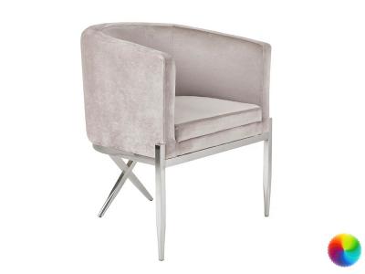 Anton Accent Chair: Grey Velvet by Midha's Furniture Serving Brampton, Mississauga, Etobicoke, Toronto, Scraborough, Caledon, Cambridge, Oakville, Markham, Ajax, Pickering, Oshawa, Richmondhill, Kitchener, Hamilton and GTA area