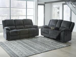 Wide range of Ashley Reclining Sofa available at a low price. Buy Draycoll Reclining Sofa Made of Polyester upholstery Slate color up to 40% Off.