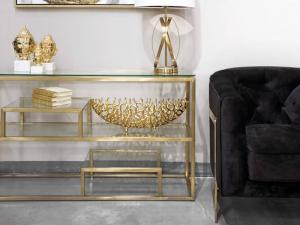 Barolo Brushed Gold Console Table, 100943, Console/Accent Tables, Barolo Brushed Gold Console Table from MI-XC
