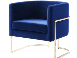 Betto Accent Chair Navy/Gold, 1136-NV, Accent Chairs, Betto Accent Chair Navy/Gold from Homelegance