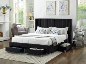Wide range of Modern Bed available at a low price. Buy Black Velvet Storage Fabric Wing Bed at up to 40% Off.