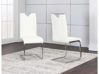 Dana Dining Chair (White PU) by Midha's Furniture Serving Brampton, Mississauga, Etobicoke, Toronto, Scraborough, Caledon, Cambridge, Oakville, Markham, Ajax, Pickering, Oshawa, Richmondhill, Kitchener, Hamilton and GTA area