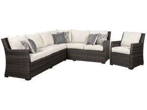 Easy Isle 3-Piece Sofa Sectional/Chair with Cushion,  P455-822, Outdoor Furniture, Easy Isle 3-Piece Sofa Sectional/Chair with Cushion from Ashley
