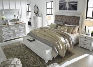 Wide range of Ashley Casual Queen Bed Set available at a low price. Buy Kanwyn Queen Bed Set in Whitewash color Made of engineered wood up to 40% Off.