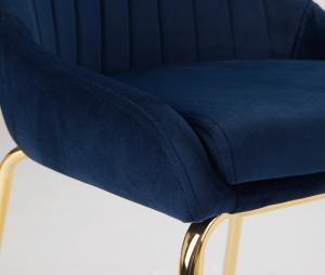 Moira Gold Dining Chair: Blue Velvet, GY-1977G Blue, Dining Chairs, Moira Gold Dining Chair: Blue Velvet from MI-XC