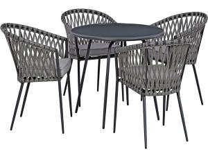 Palm Bliss Outdoor Dining Table and 4 Chairs, P372-615/601, Outdoor Furniture, Palm Bliss Outdoor Dining Table and 4 Chairs from Ashley