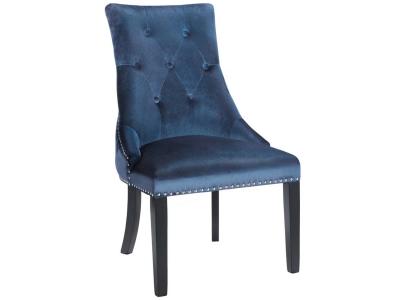 Rimzy Dining Chair: Blue Velvet by Midha's Furniture Serving Brampton, Mississauga, Etobicoke, Toronto, Scraborough, Caledon, Cambridge, Oakville, Markham, Ajax, Pickering, Oshawa, Richmondhill, Kitchener, Hamilton and GTA area