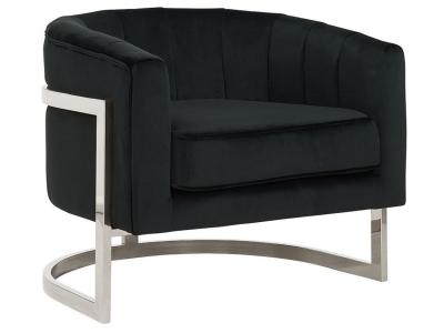 Tarra Accent Chair in Black and Chrome by Midha's Furniture Serving Brampton, Mississauga, Etobicoke, Toronto, Scraborough, Caledon, Cambridge, Oakville, Markham, Ajax, Pickering, Oshawa, Richmondhill, Kitchener, Hamilton and GTA area