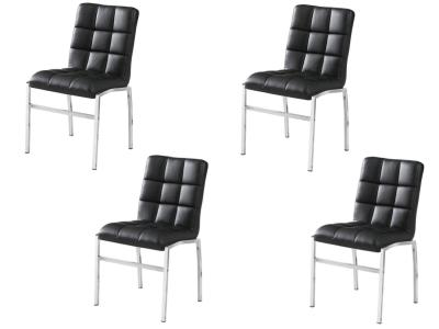 Weston 4 PC Dining Chair Set (Black) by Midha's Furniture Serving Brampton, Mississauga, Etobicoke, Toronto, Scraborough, Caledon, Cambridge, Oakville, Markham, Ajax, Pickering, Oshawa, Richmondhill, Kitchener, Hamilton and GTA area